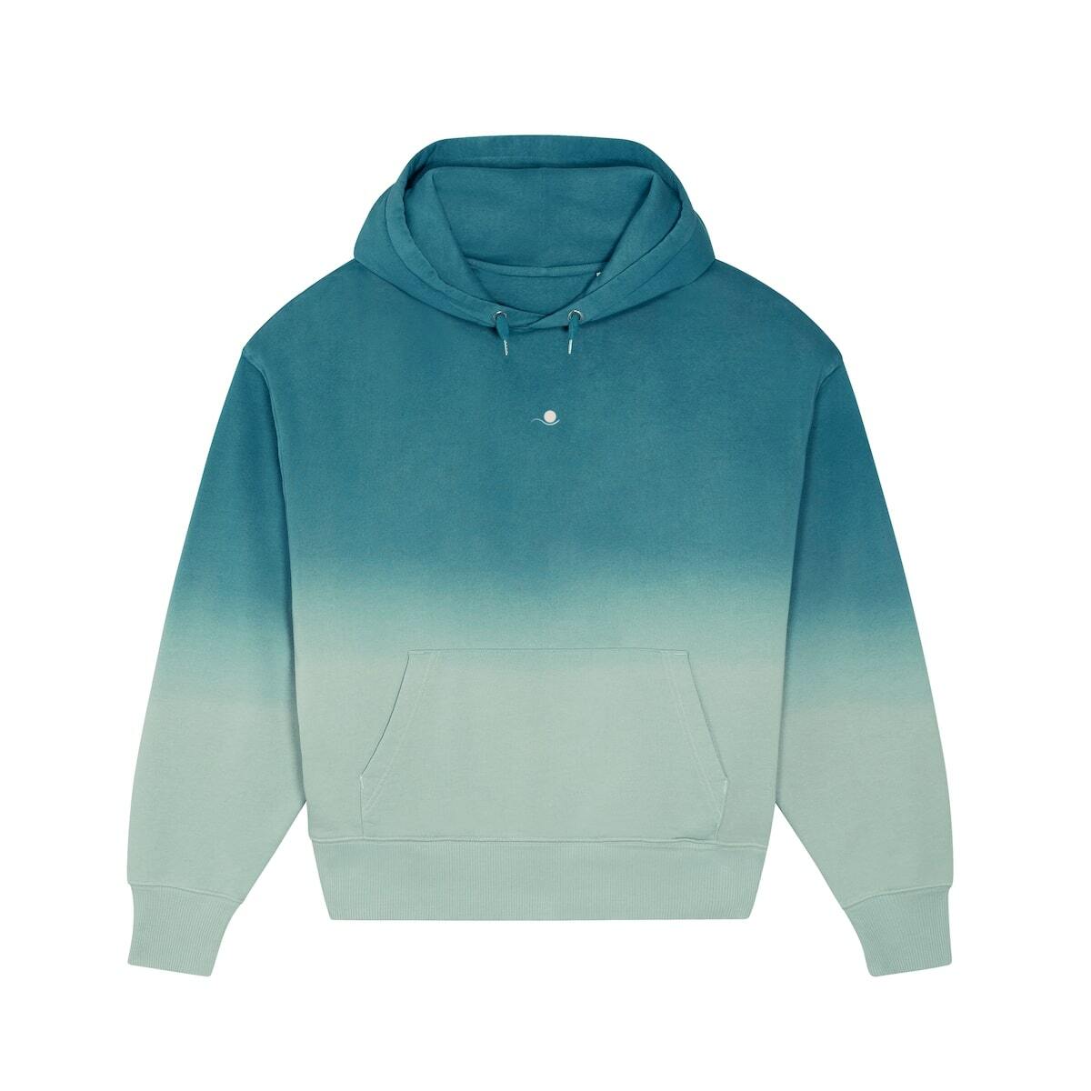 Unisex Hoodie Dip Dye übergroß - vorderseite_grün