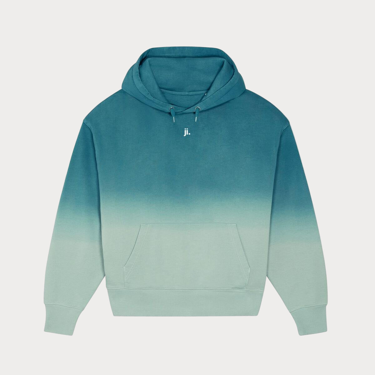 Unisex Hoodie Dip Dye übergroß - vorderseite_grün