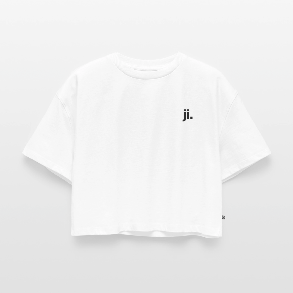 Frauen Oversized Bio Cropped T-Shirt - Weiß