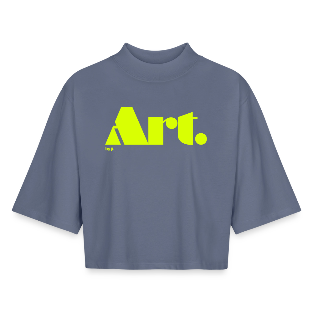 Boxy Frauen Recyceltes 1/2 Sleeved T-Shirt by Stanley/Stella - Blaugrau