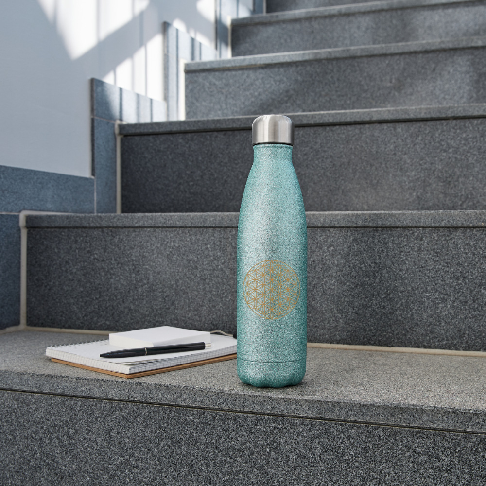 Glitzer Isolierflasche 500 ml - Blau Glitzer