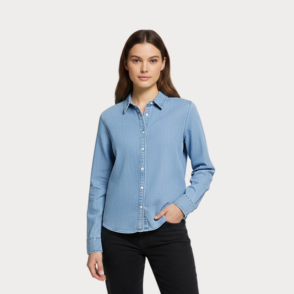 Denim Shirt – Zeitlos, stark & bewusst gefertigt - verwaschenes Hellblau