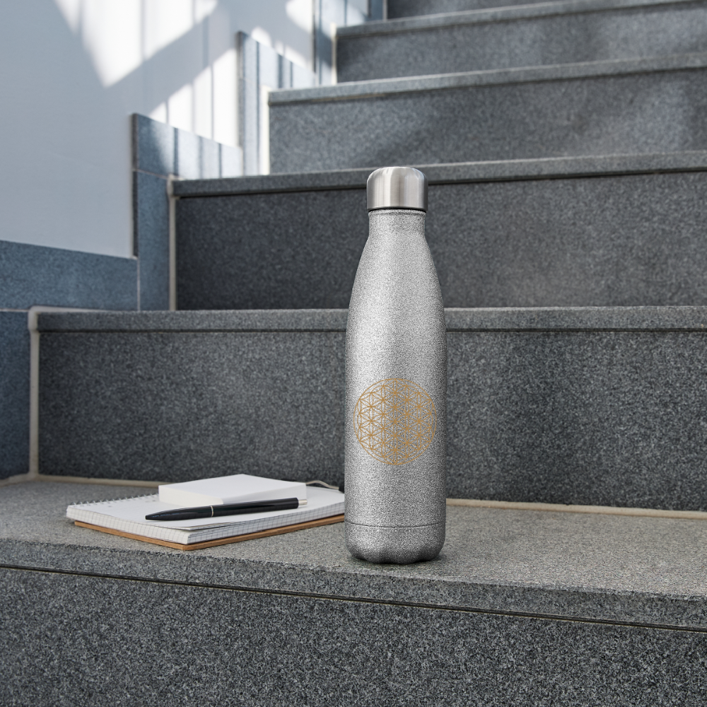Glitzer Isolierflasche 500 ml - Silber Glitzer