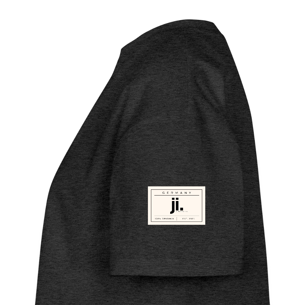 Frauen Oversized Bio Cropped T-Shirt - Anthrazit meliert