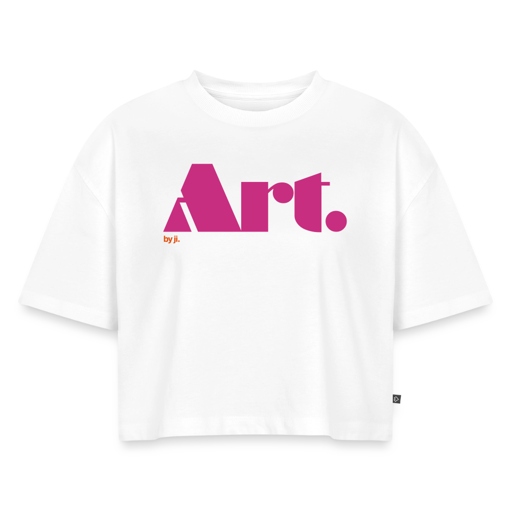 Frauen Premium Oversized Bio Cropped T-Shirt - Weiß