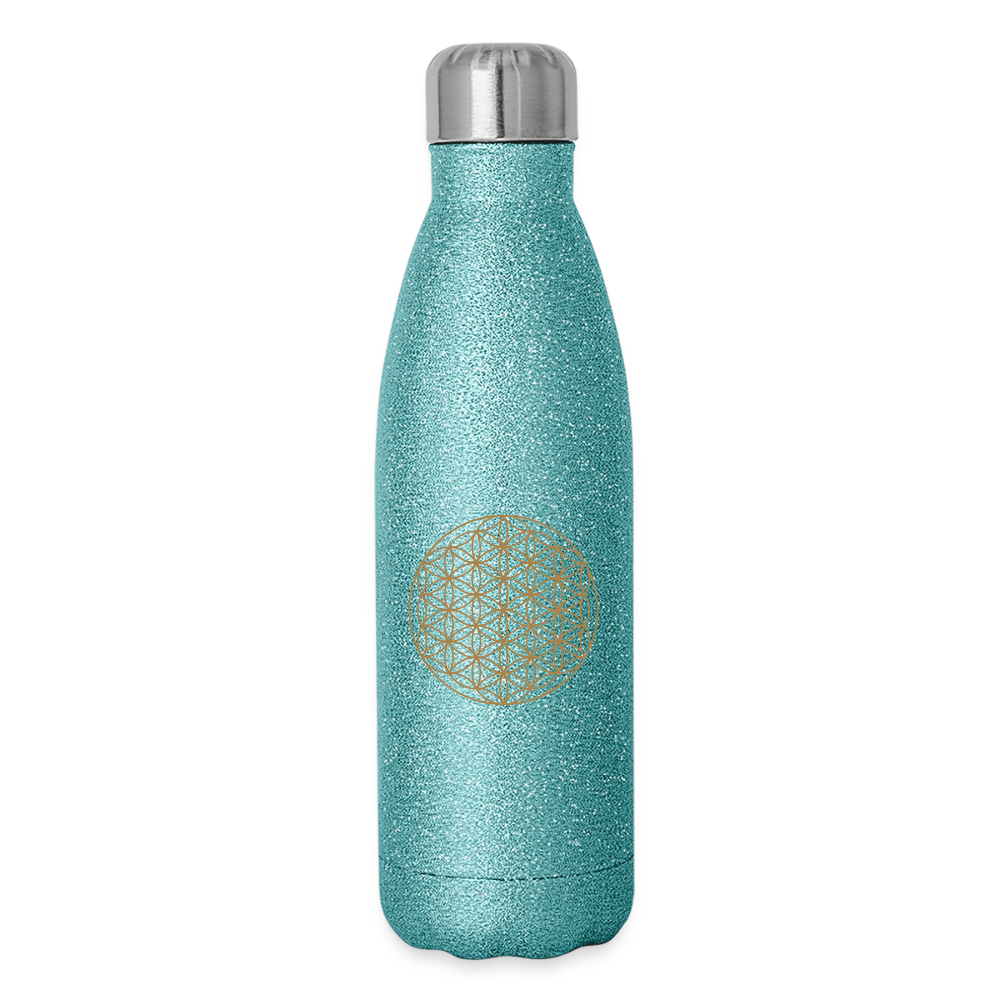 Glitzer Isolierflasche 500 ml - Blau Glitzer