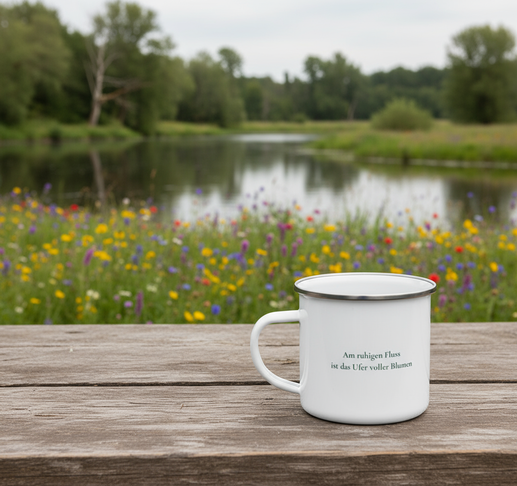 Glücks Emailletasse - Dein Moment der Ruhe