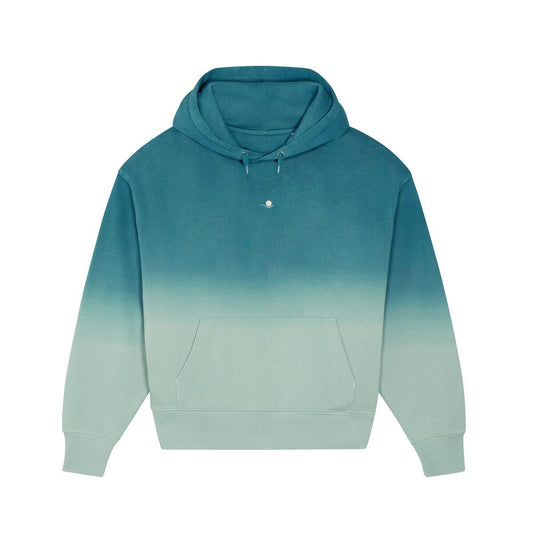 Unisex Hoodie Dip Dye übergroß  - vorderseite_grün